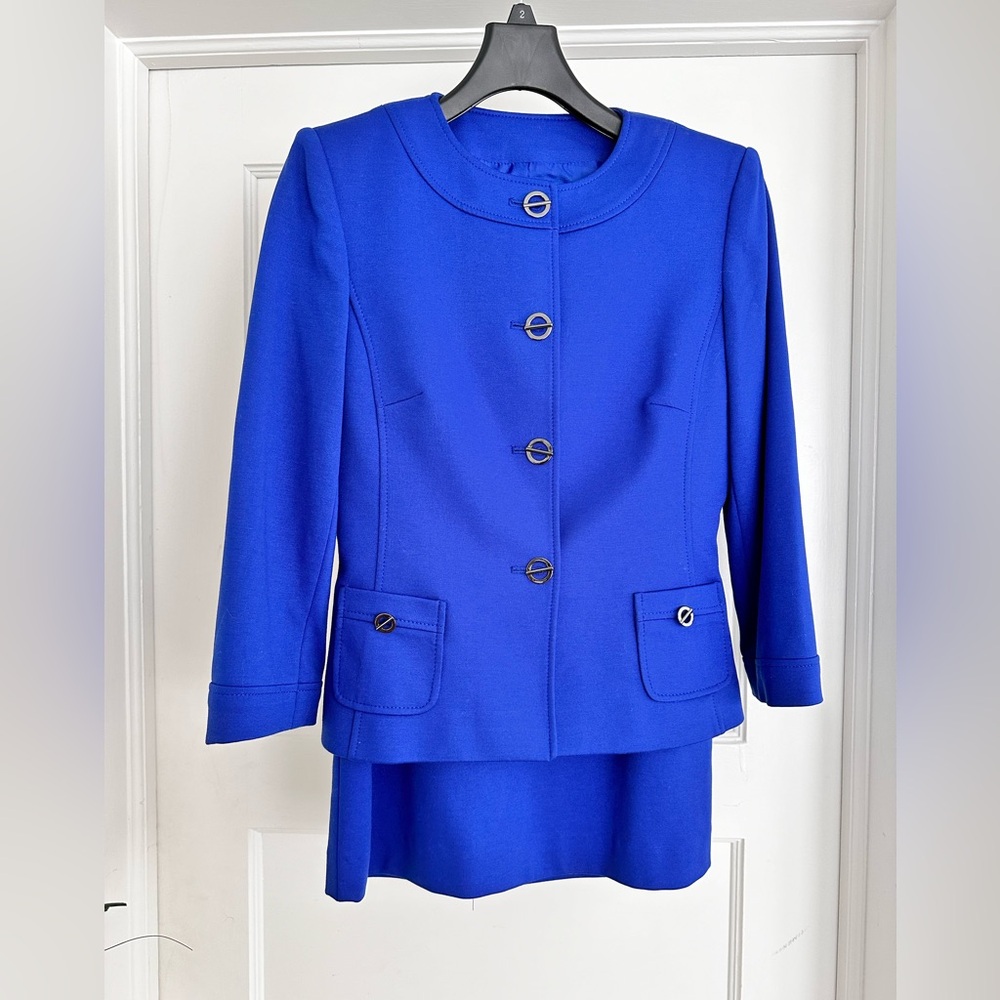 Tahari Blue Suite Skirt Set